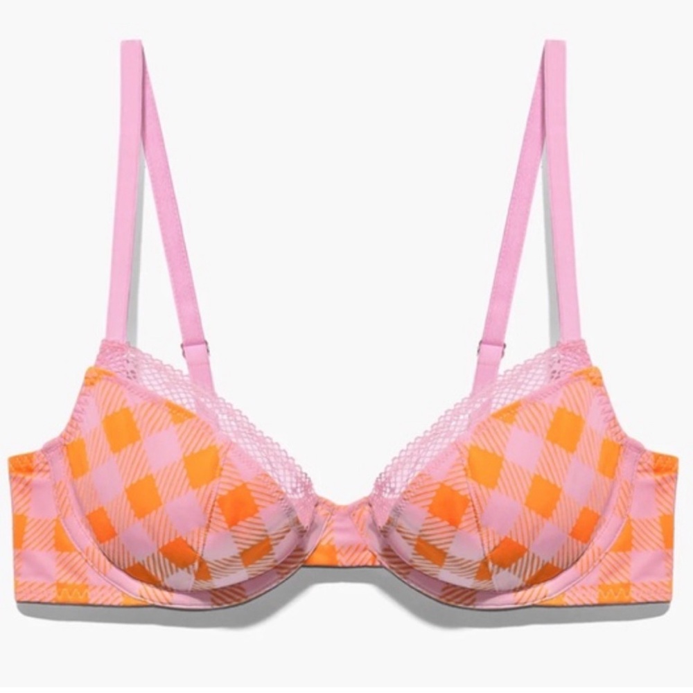 •SAVAGE X FENTY• Gingham Remix Unlined Plunge Bra‎ Size 32D